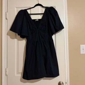 Abercrombie & Fitch Black Mini Dress with Flutter Sleeves